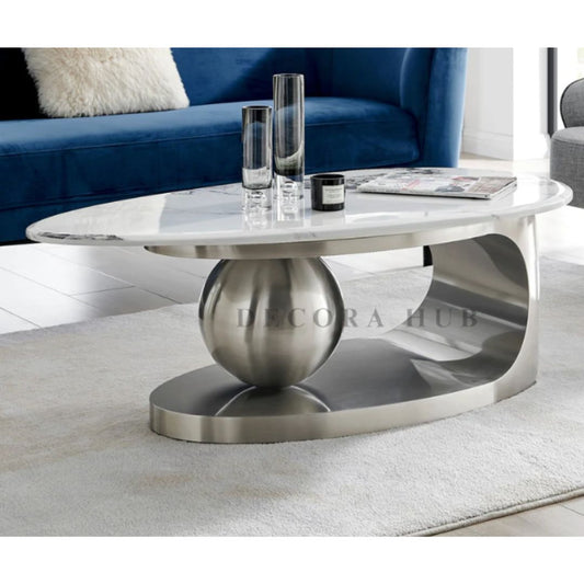 Oval Coffee Table in Silver Colour
