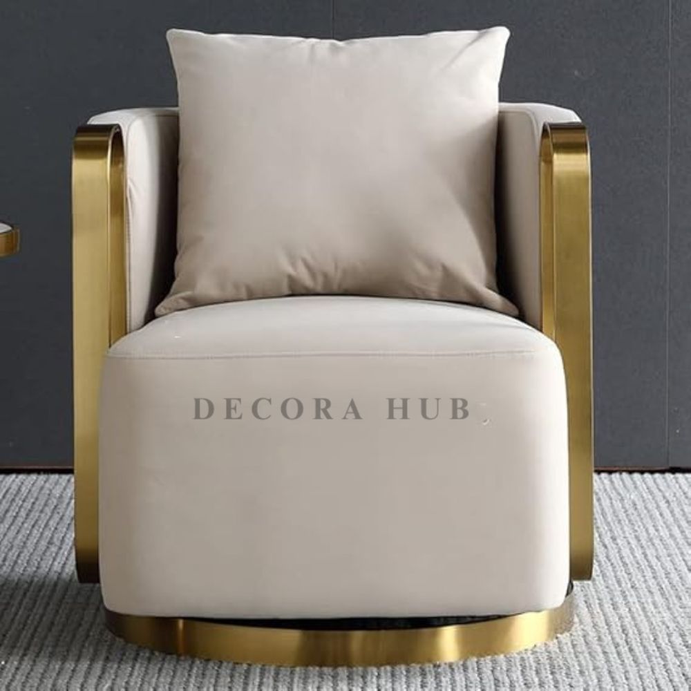 Off White Luxurious Revolving Chair