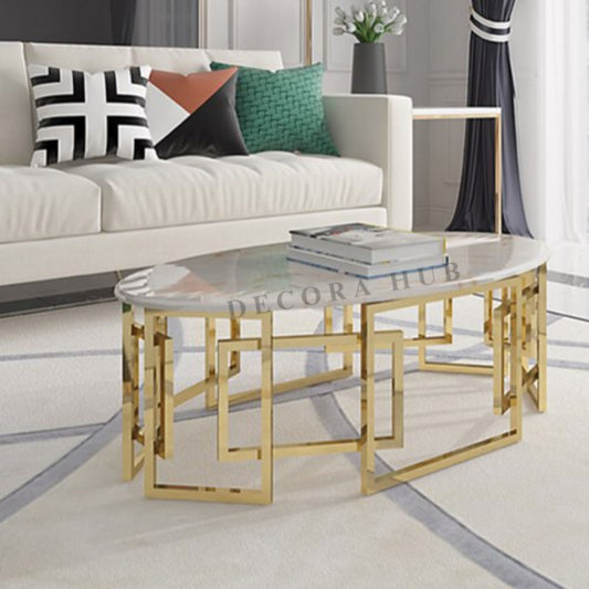 Luxury Oval Marble Top Centre Table