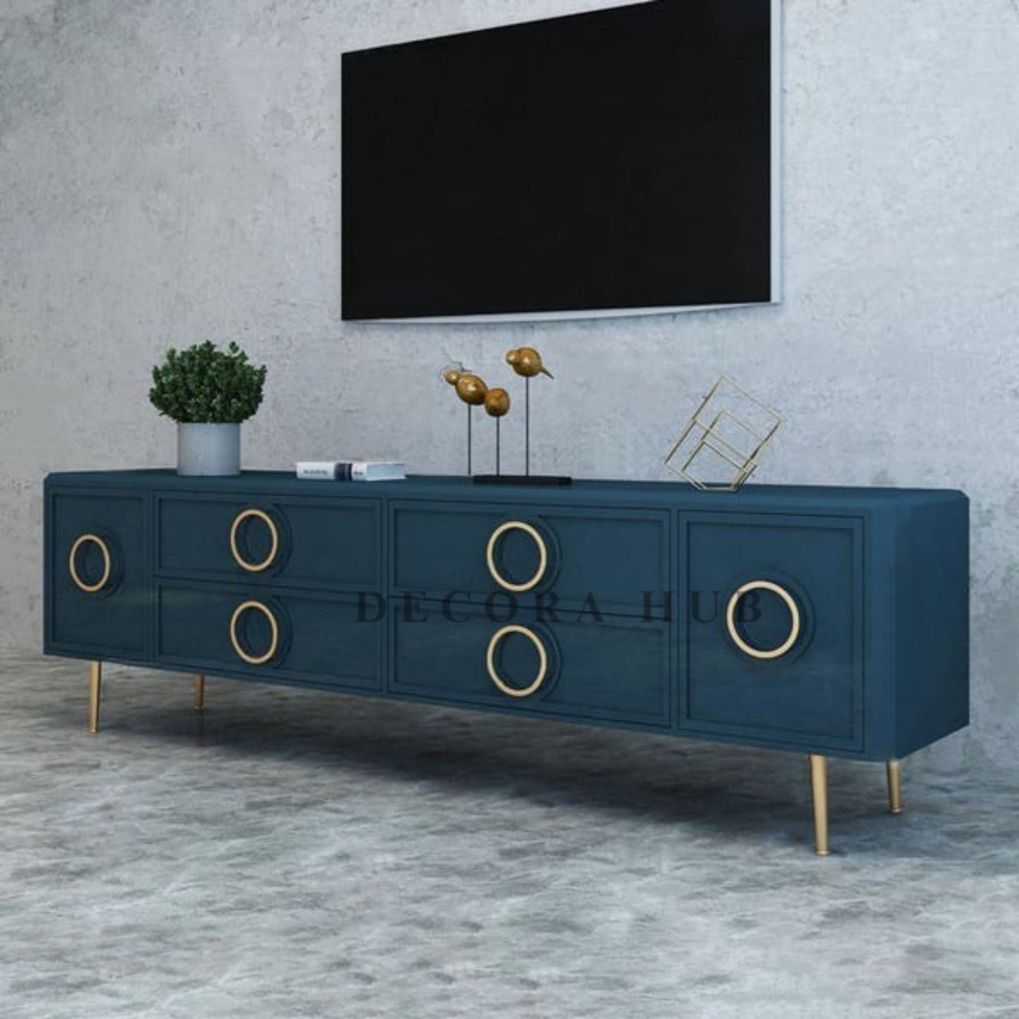 Blue Luxury Tv Unit For Living Area