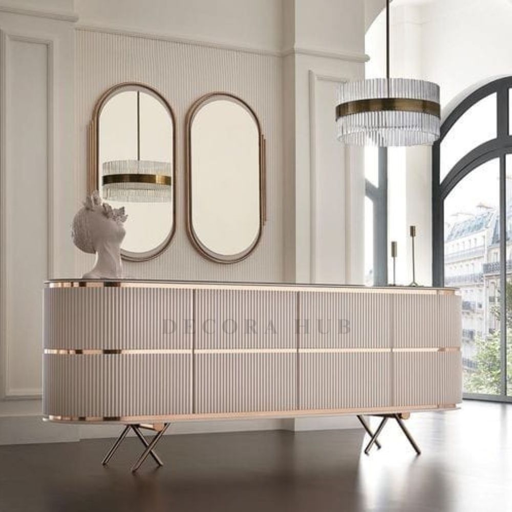 The Echo Modern Wood Console Table on Metal Legs