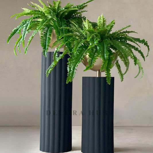 Zenith Charcoal & Gold Minimalist Planters (Set of 2)
