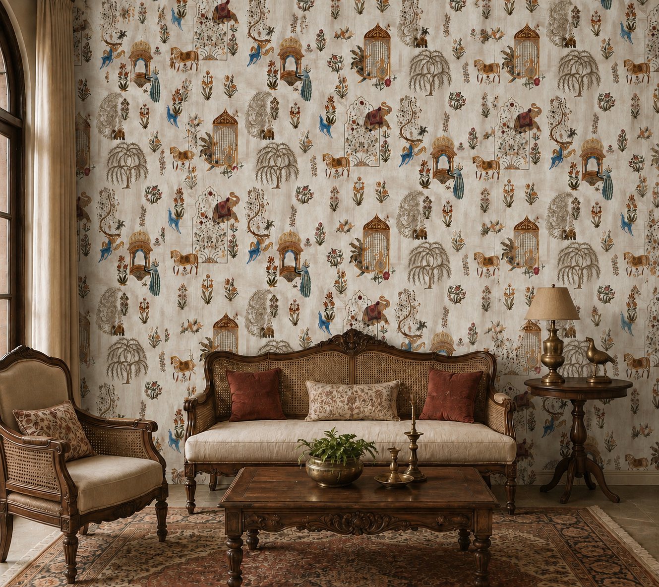 Jharokha Palace Motif Wallpaper