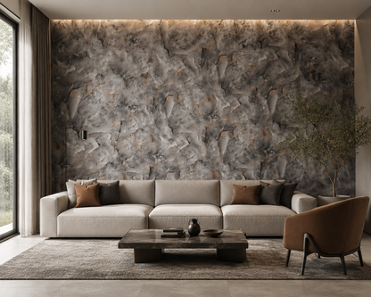 Charcoal Amber Stone Texture Wallpaper