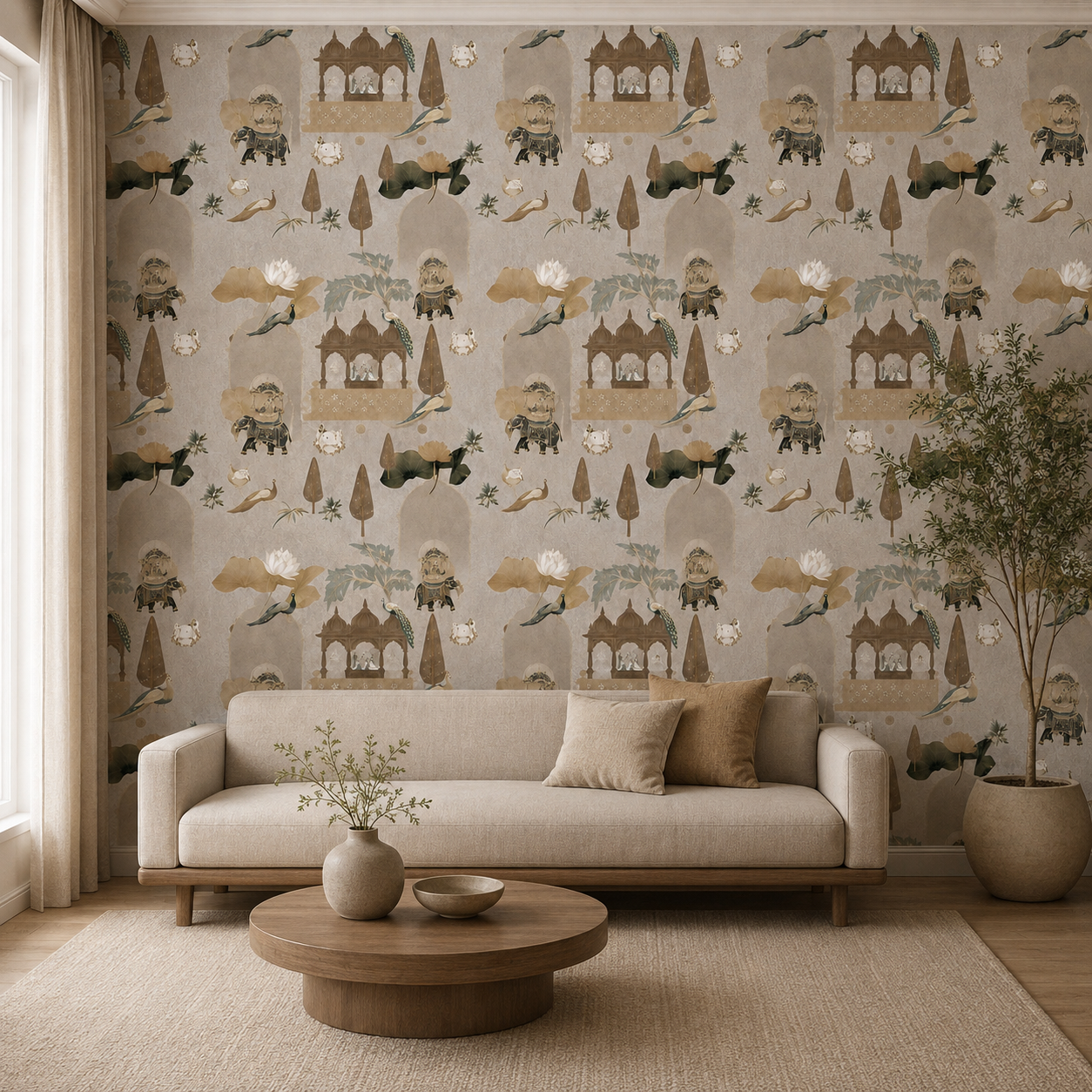 Stone Grey Royal Procession Wallpaper