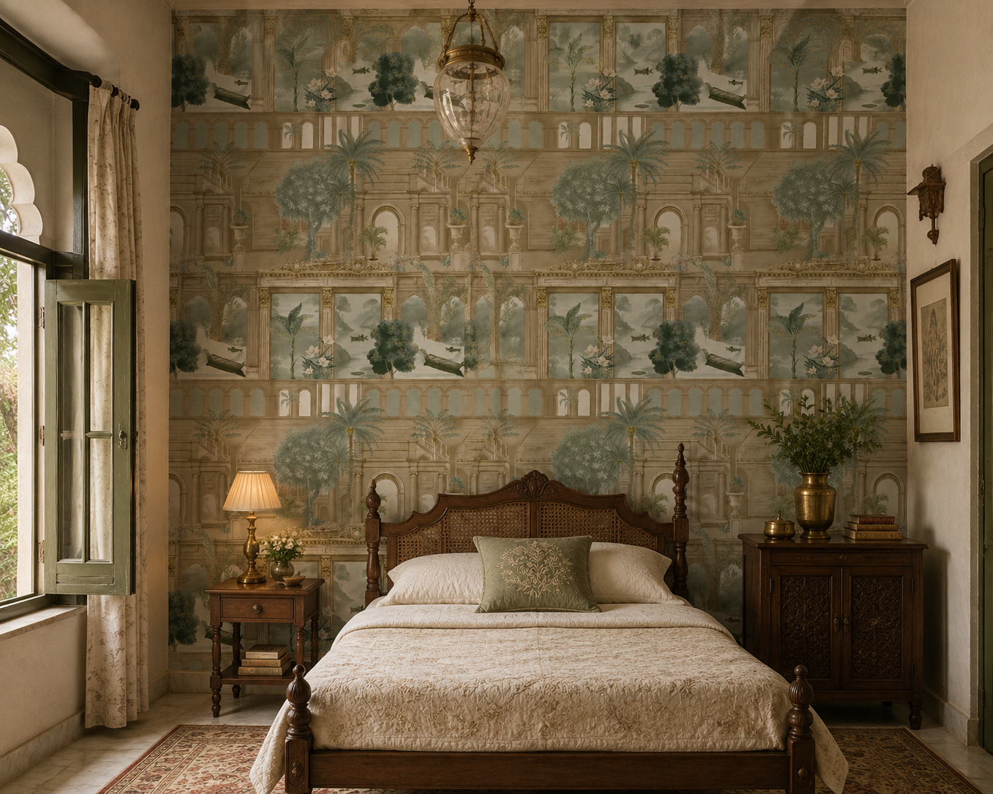Palazzo Colonnade Garden Wallpaper