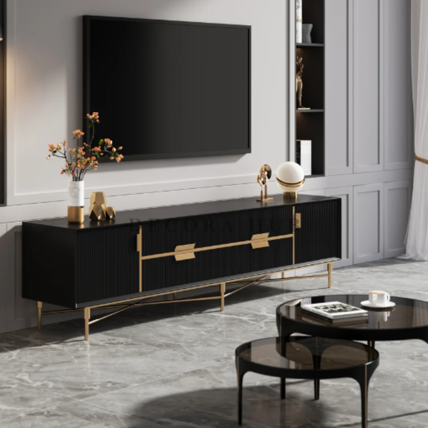 Orion Black Accent TV Unit For Living Area