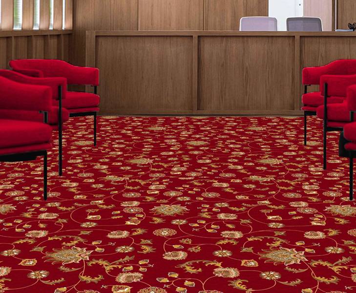 Flora Deep Red Wall To Wall Carpet