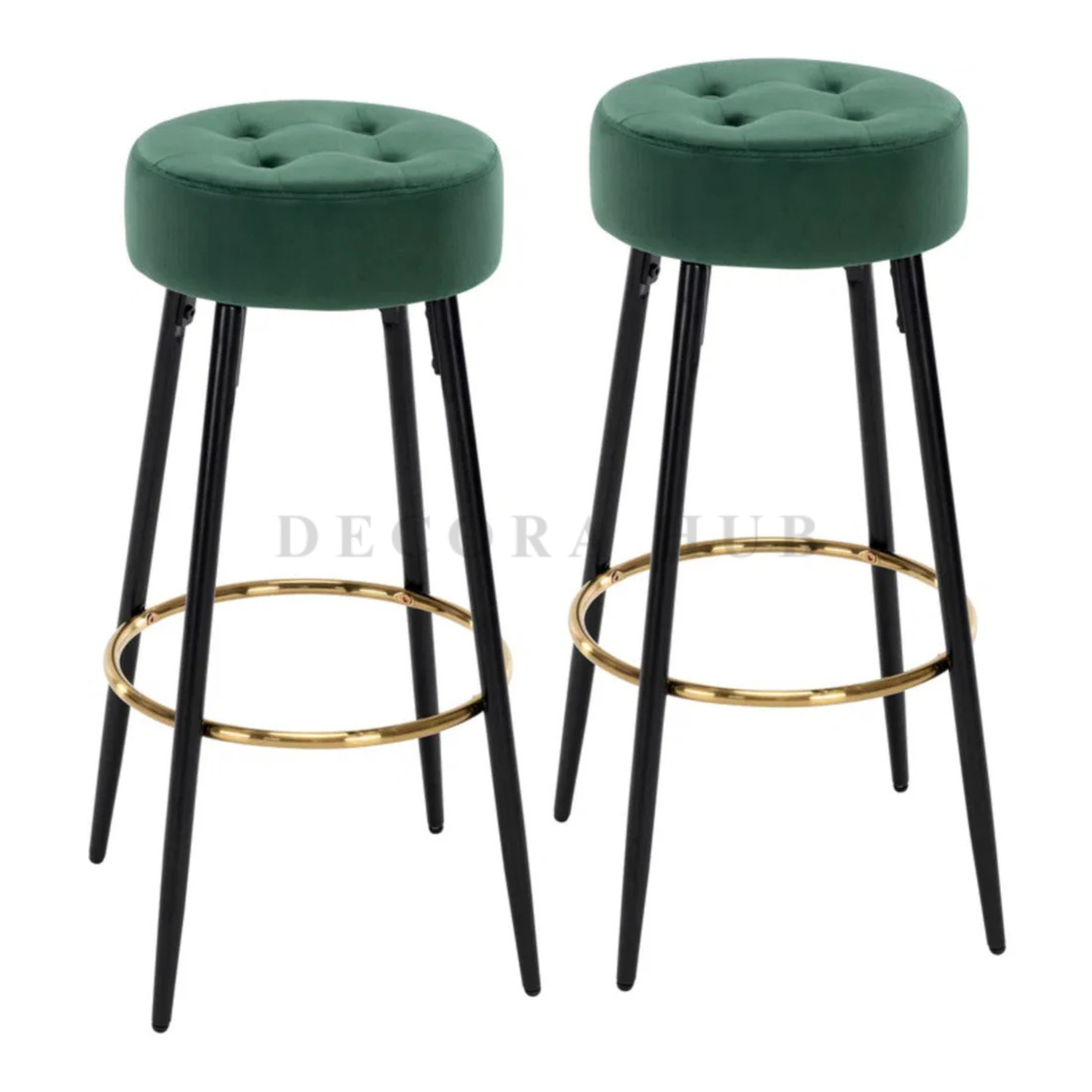 Luxe Velvet Bar Stool with Slim Iron Legs