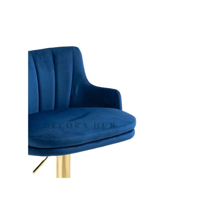 Luxury Blue Velvet Bar Stool – Blue Velvet Bar Stool by DecoraHub