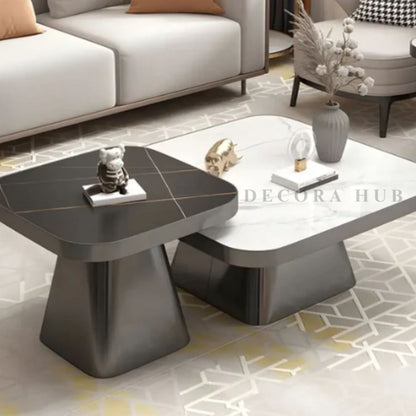 Stainless Steel Frame and Marble Top Coffee Table for Living Room