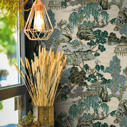 Japnese Garden Floral Wallpaper