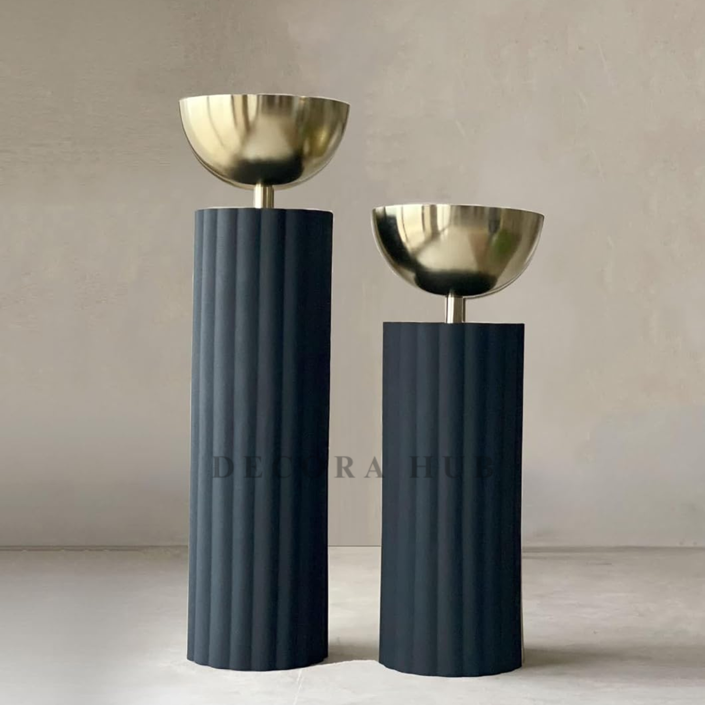 Zenith Charcoal & Gold Minimalist Planters (Set of 2)
