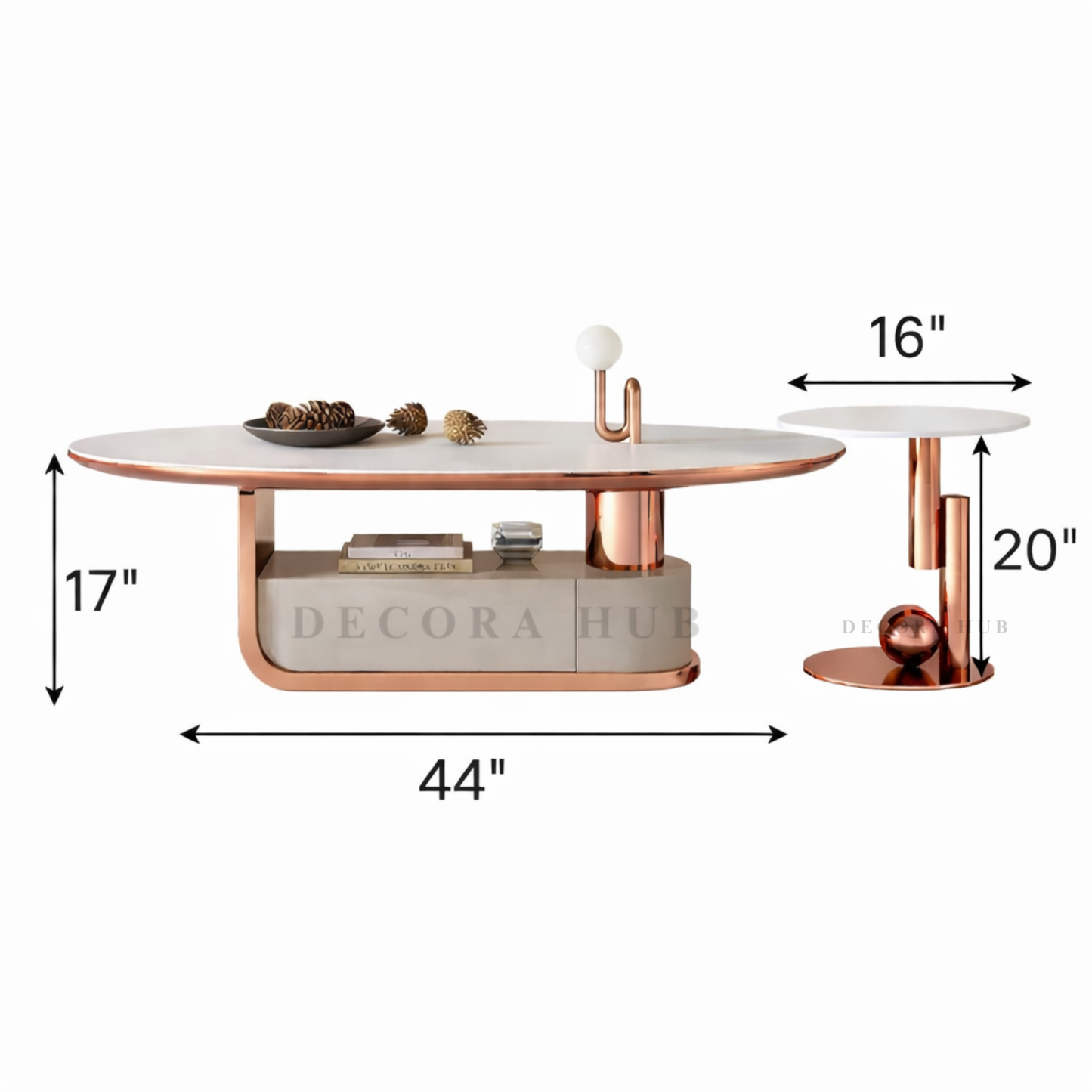 Tosy Rose Gold Modern Center Table