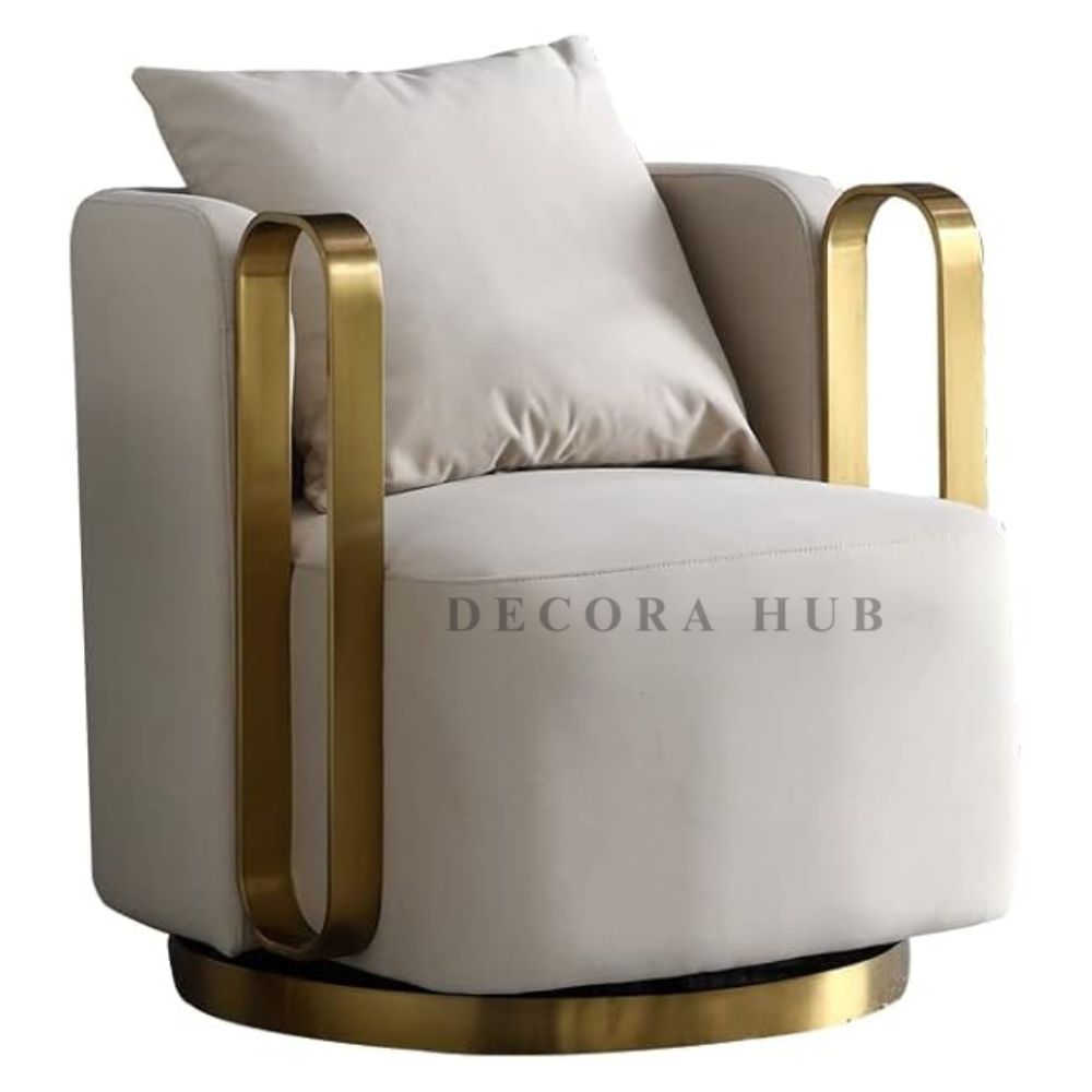 Off White Luxurious Revolving Chair