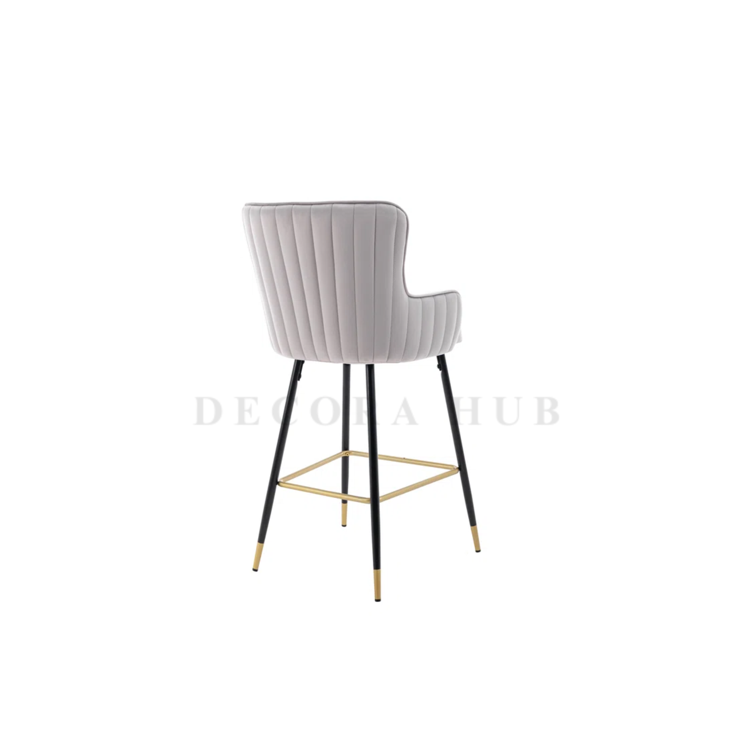 Luxe Velvet Bar Stool with Slim Iron Legs