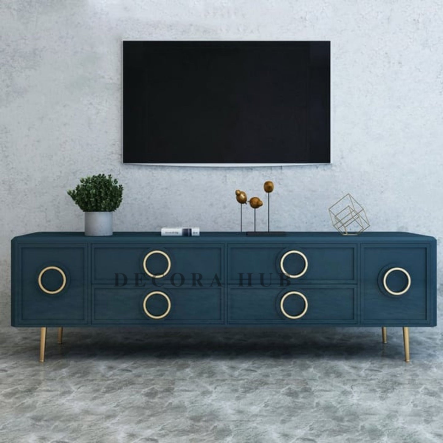 Blue Luxury Tv Unit For Living Area