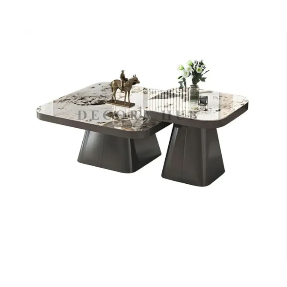 Stainless Steel Frame and Marble Top Coffee Table for Living Room