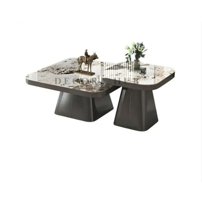 Stainless Steel Frame and Marble Top Coffee Table for Living Room