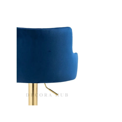 Luxury Blue Velvet Bar Stool – Blue Velvet Bar Stool by DecoraHub