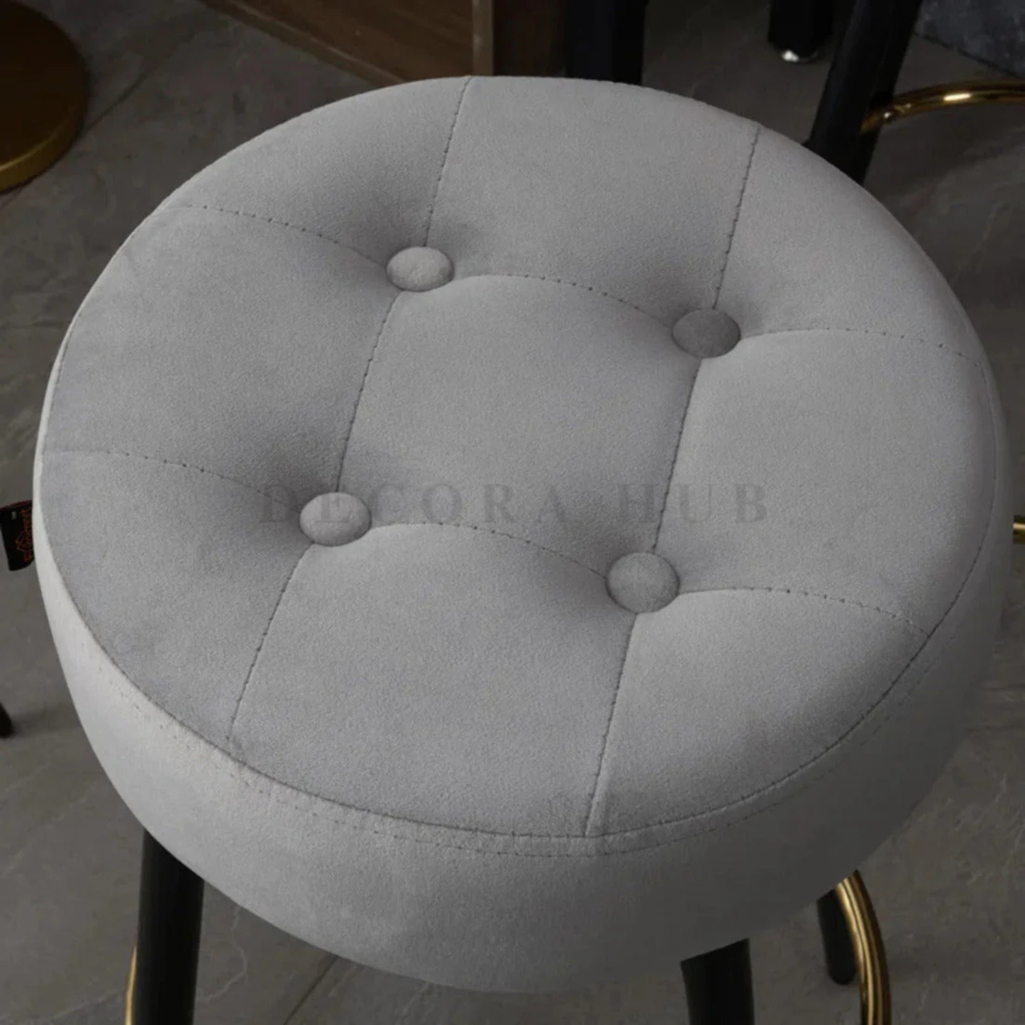Luxe Velvet Bar Stool with Slim Iron Legs