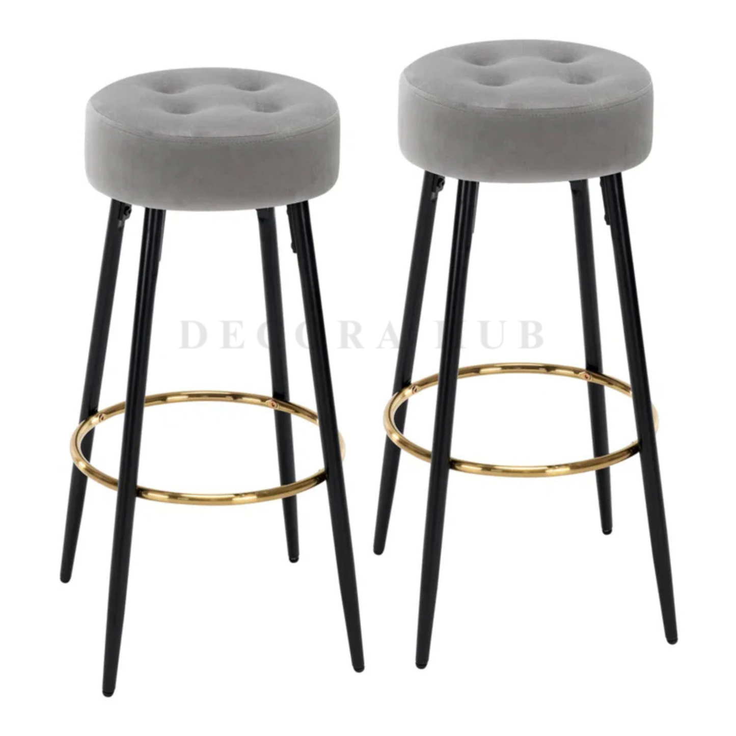 Luxe Velvet Bar Stool with Slim Iron Legs