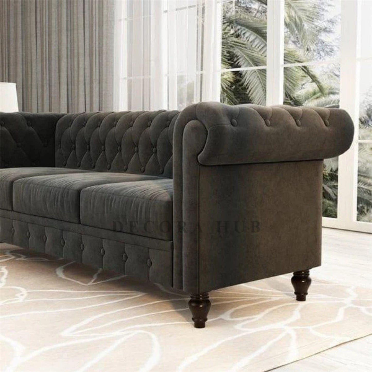 Black Designer Chesterfield Sofa