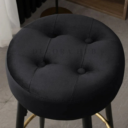 Luxe Velvet Bar Stool with Slim Iron Legs – Velvet Bar Stool by DecoraHub