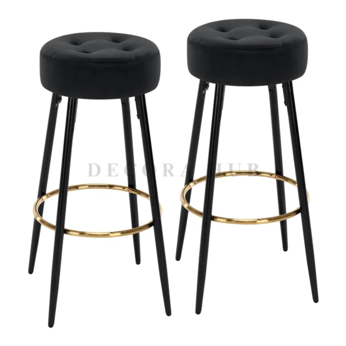 Luxe Velvet Bar Stool with Slim Iron Legs