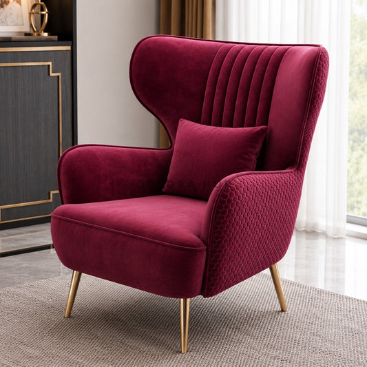 Burgundy Accent High Back Chair