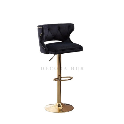 Luxury Black Velvet Bar Stool – Black Velvet Bar Stool by DecoraHub