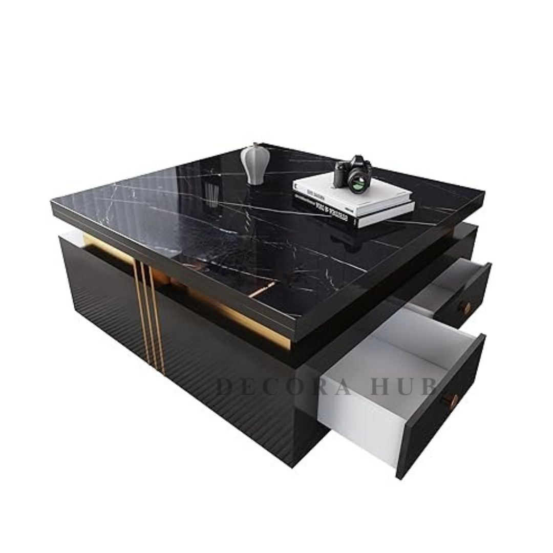 Luxurious Black Square Shape Centre Table