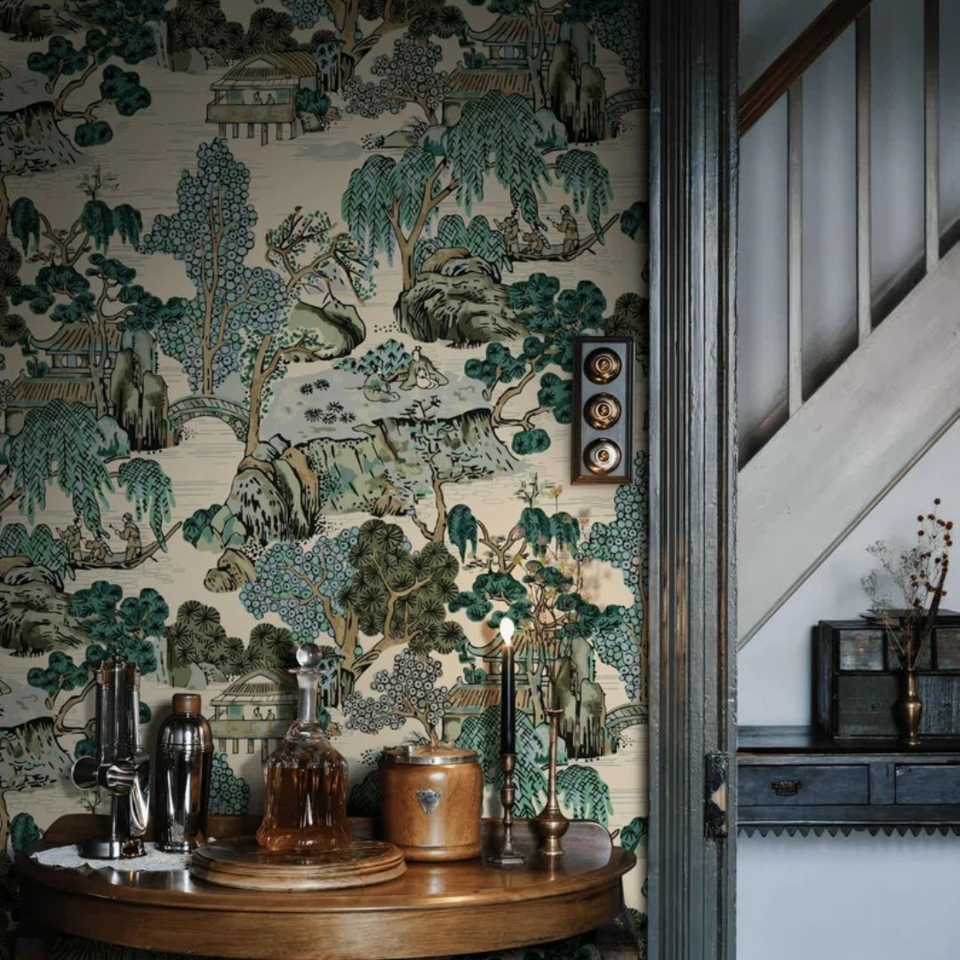 Japnese Garden Floral Wallpaper