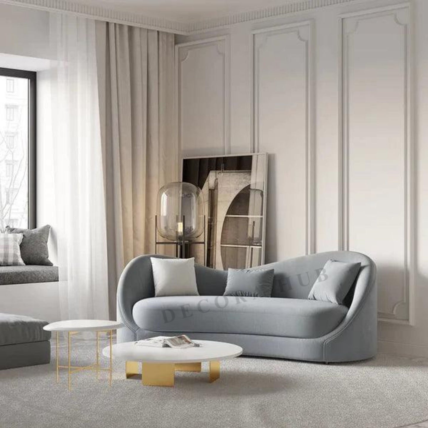 3 Seater Sofa In Curve Shape