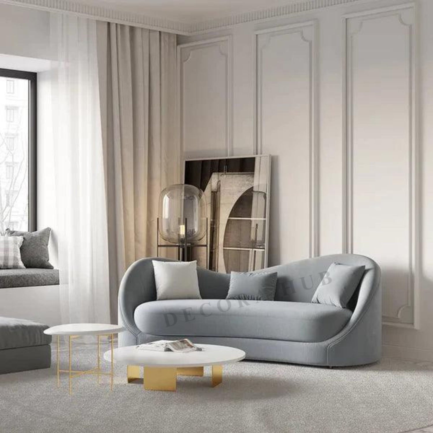 3 Seater Sofa In Curve Shape