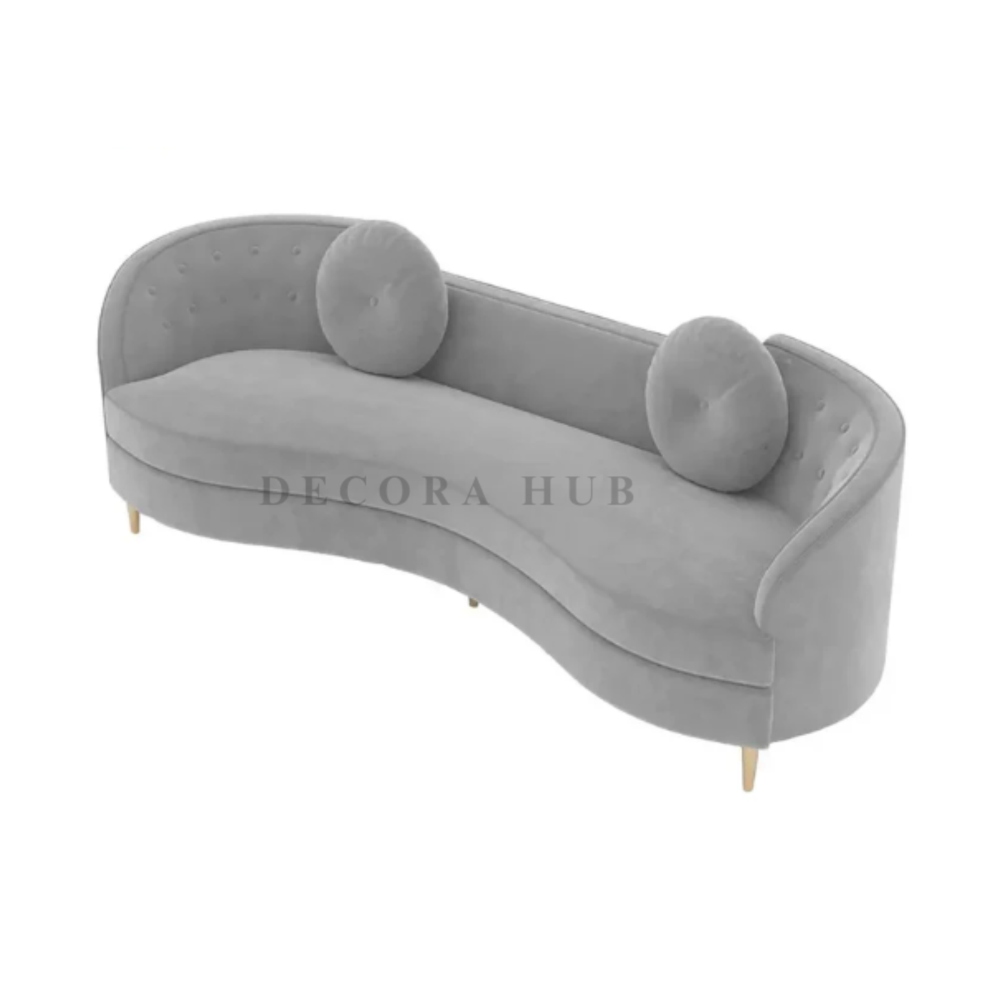 3 Seater Sofa With Grey Vevet Uphodtry