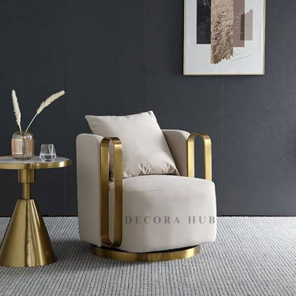 Off White Luxurious Revolving Chair