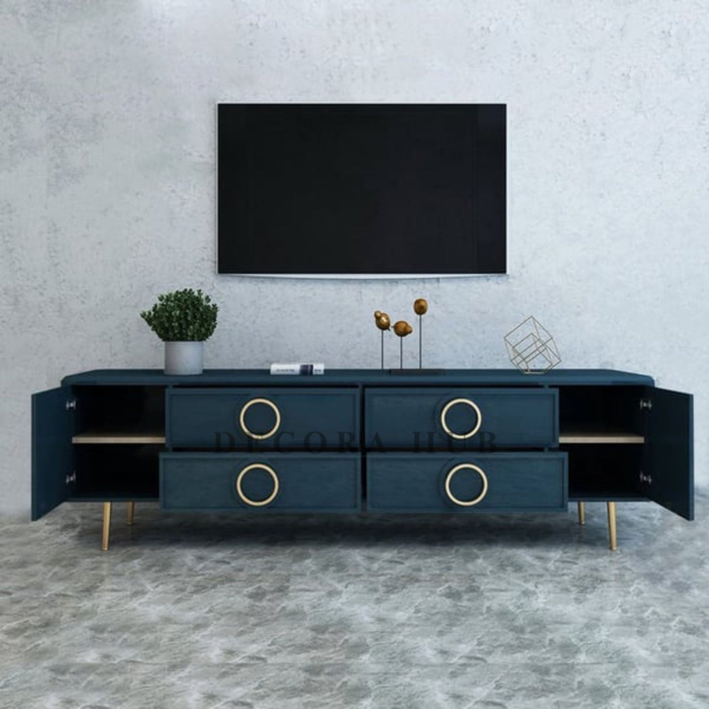 Blue Luxury Tv Unit For Living Area