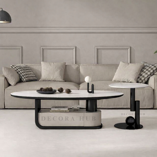 Tosy Modern Center Table With Black Base