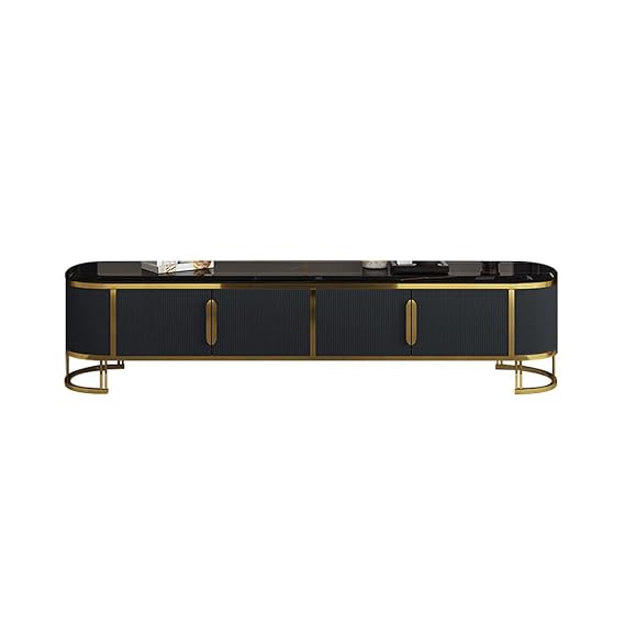 Luxurious Classical Gold & Black TV Unit