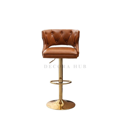 Luxury Tan Velvet Bar Stool – Tan Velvet Bar Stool by DecoraHub
