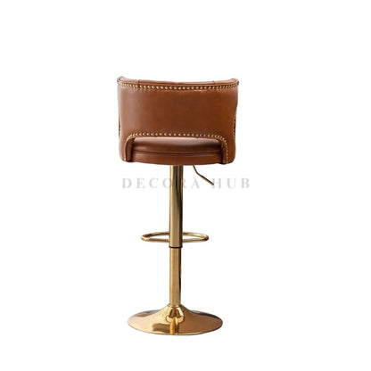 Luxury Tan Velvet Bar Stool – Tan Velvet Bar Stool by DecoraHub