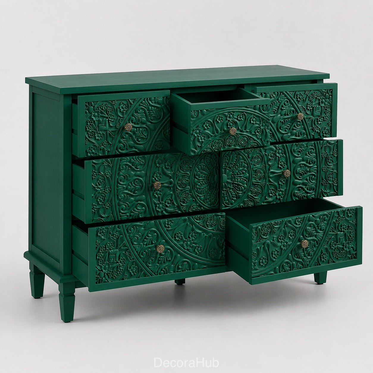 Mandala Emerald Green Wooden Sideboard