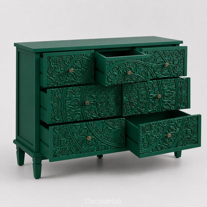 Mandala Emerald Green Wooden Sideboard