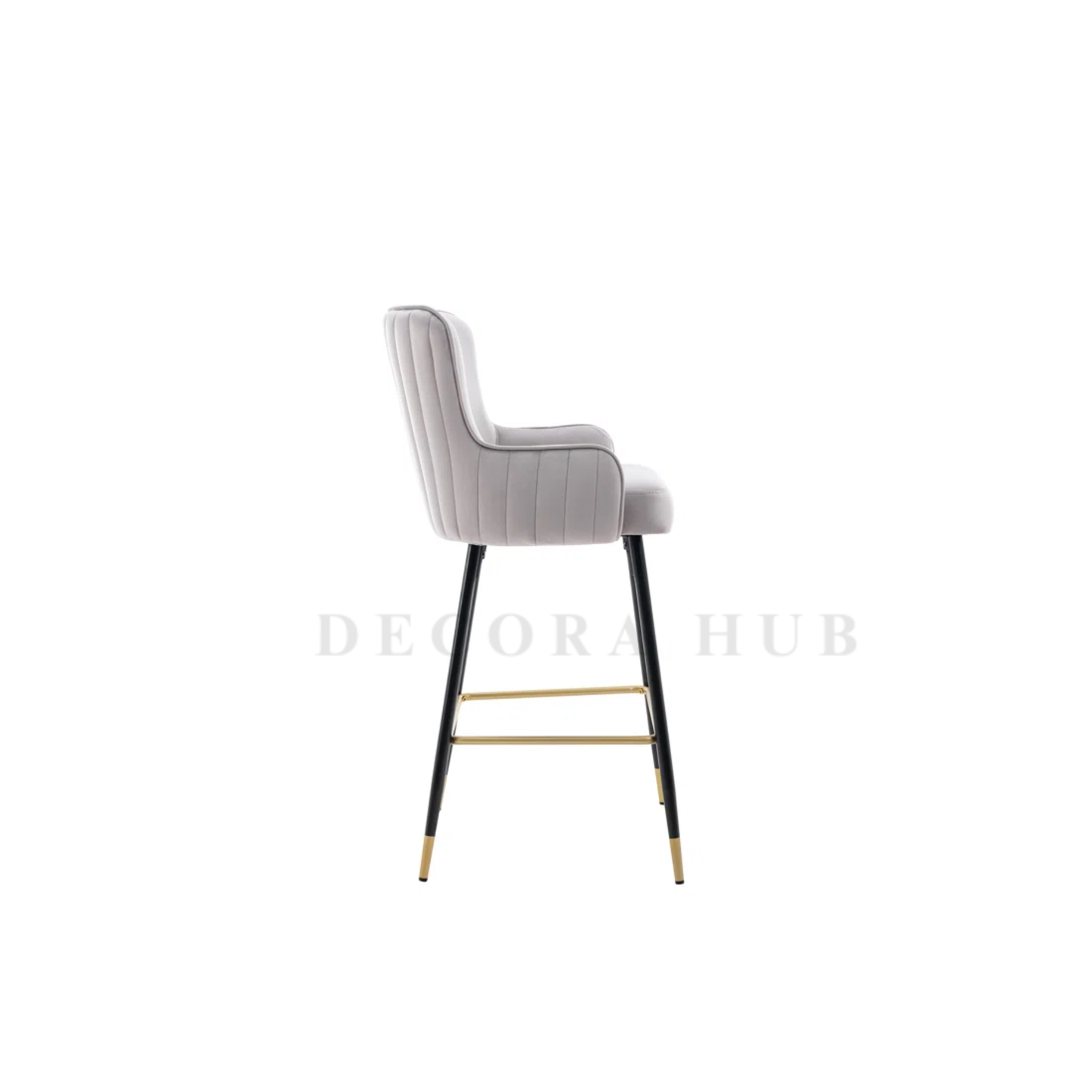 Luxe Velvet Bar Stool with Slim Iron Legs