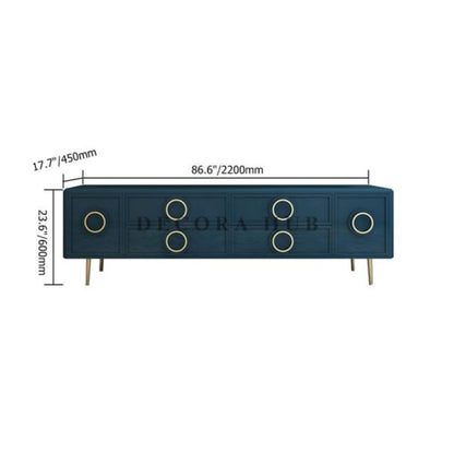 Blue Luxury TV Unit For Living Area – close-up TV Unit by DecoraHub