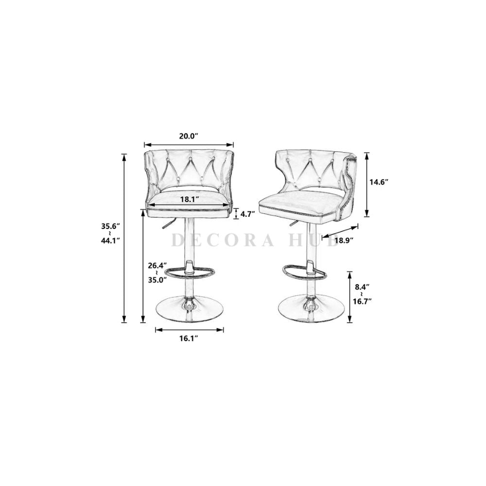 Luxury Emerald Green Velvet Bar Stool