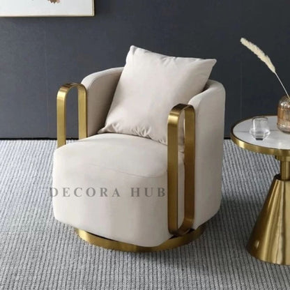 Off White Luxurious Revolving Chair