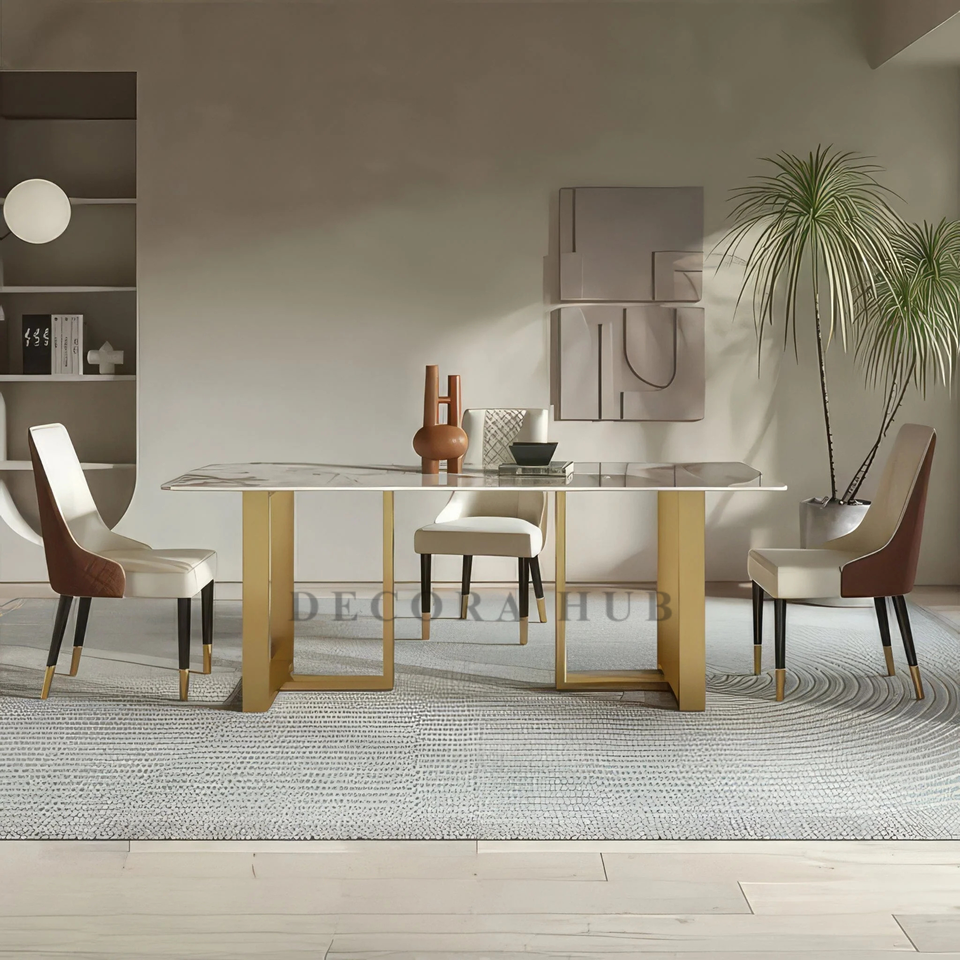 4 Seater Dining Table with Marble Top