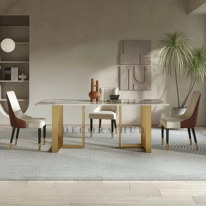 4 Seater Dining Table with Marble Top
